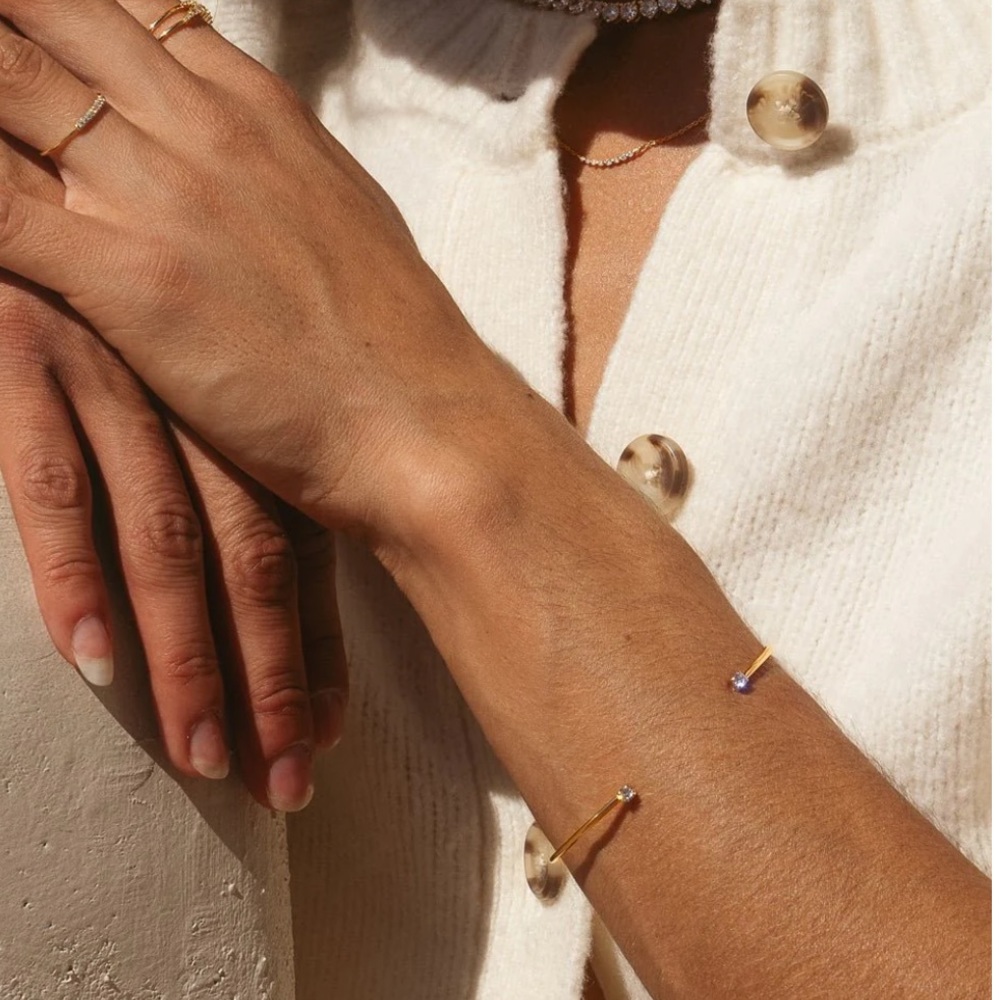 Cupcakes & Cashmere Imogen Cz Open Bangle Bracelet - Picture 3 of 6